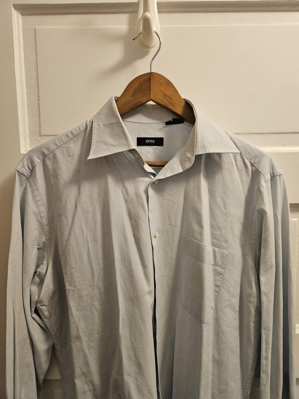 Boss Light Gray Men's Long-Sleeve Dress Shirt